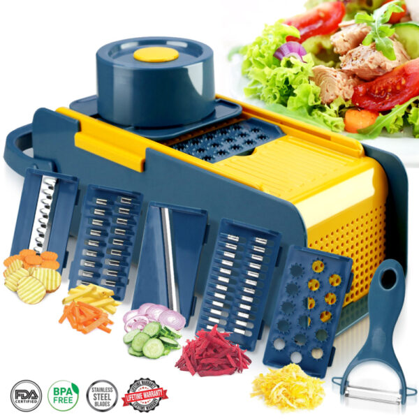 Vegetable Chopper | Spiralizer Vegetable Slicer | Onion Chopper with Container | Pro Food Chopper